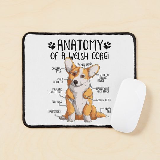 Funny Welsh Corgi Dog Anatomy Dog Owner Dog Lover Mouse Pad