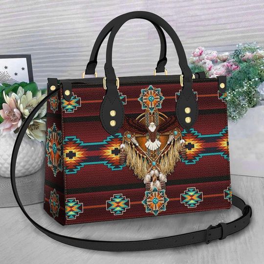 Native American Eagle Leather Bag, Crossbody Bag, Woman Shoulder Bag, Gift for girlfriend, Shopping Bag