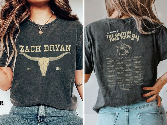 Vintage Zach Bryan The Quittin Time Tour 2024 Shirt,New Album Tee Gift Fan Shirt