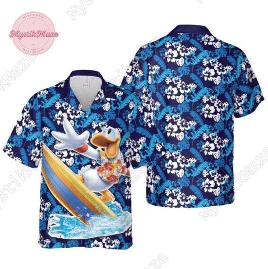 Donald Hawaiian Shirt, Donald Disney Button Up Shirt, Magic Kingdom Shirt