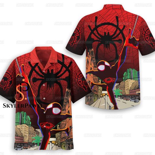 Spider-man Hawaiian Shirt, Spider-man Shirt, Spider-man Button Shirt