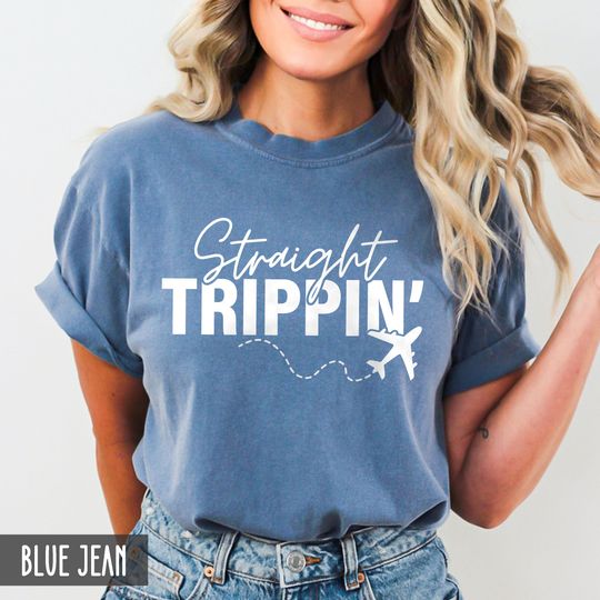 Comfort Colors Straight Trippin' Travel Shirt, Funny Vacation Shirt