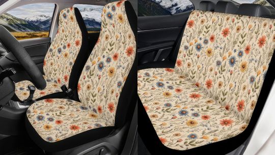 Daisy Flowers Car Seat Covers, Car Decor Gift