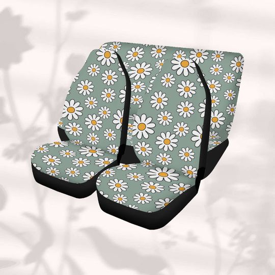 Daisy Sage Car Seat Cover, Floral Seat Covers for Car for Women