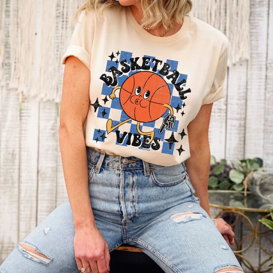 Basketball Vibes Shirt, Basketball Shirt, Game Day T-Shirt, Mom Basketball Shirt
