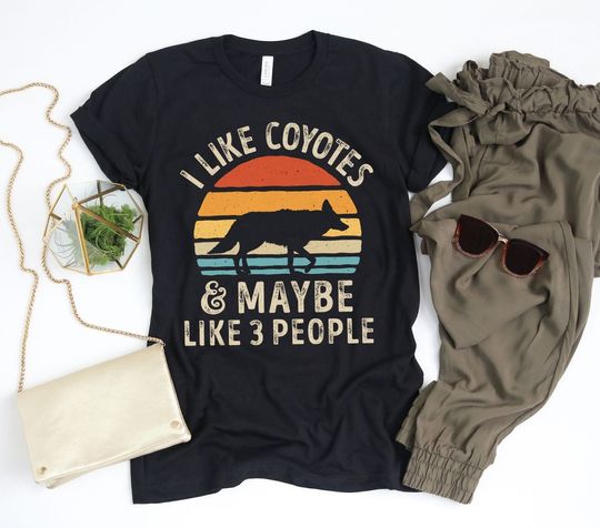I Like Coyotes Retro Shirt / Coyote Shirt / Coyote Gifts / Coyote Design / Jackal Lover Gift