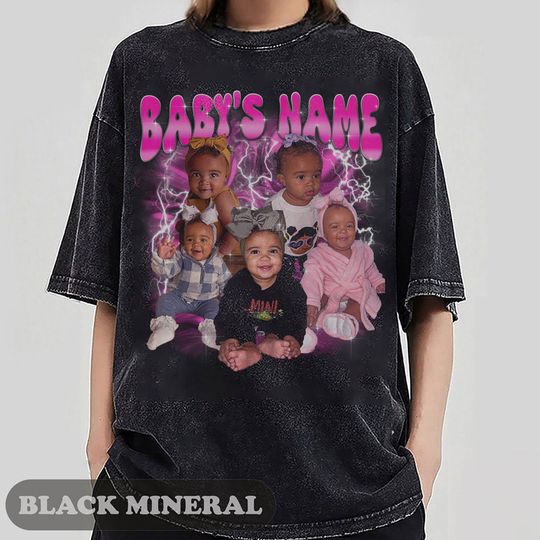 Custom Photo Baby Shirt, Custom Photo Vintage Graphic 90s, Custom Baby Photo Shirt