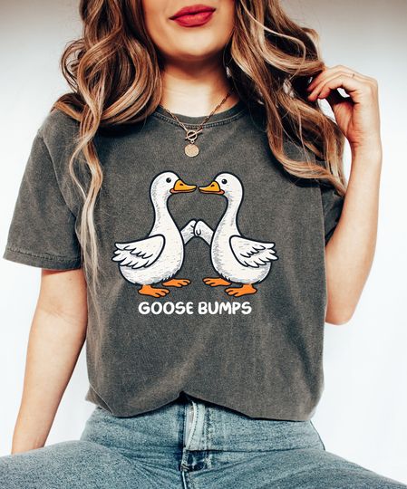 Funny Goose Bumps Shirt, Silly Goose Shirt, Minimalist Duck Shirt