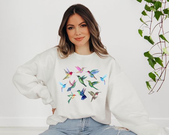 Hummingbirds Sweatshirt, Nature Lover Sweatshirt, Animal Lover Sweatshirt, Bird Lover Gift