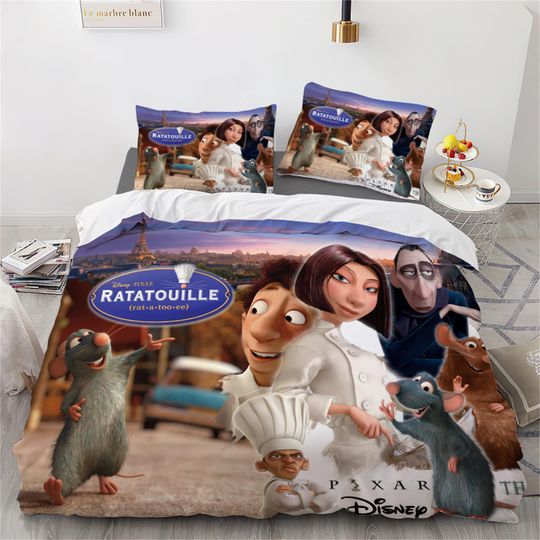 Ratatouille Printing Three Piece Bedding Set Comfortable and Fashionable Children's Adult Bedding Set Gift