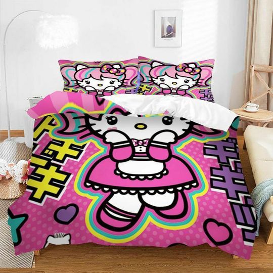 Hello Kitty Decor Bedding Set Doona Cover Soft