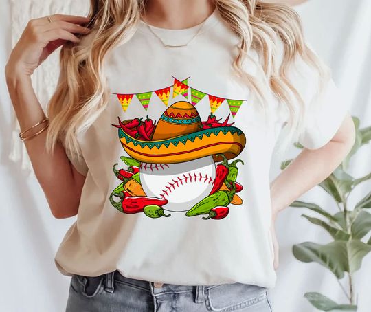 Baseball Team Cinco De Mayo Shirt, Tacos And Baseball Shirt, Mexican Food Game Day Shirt, Baseball Player Shirt, Sports Mom Shirt