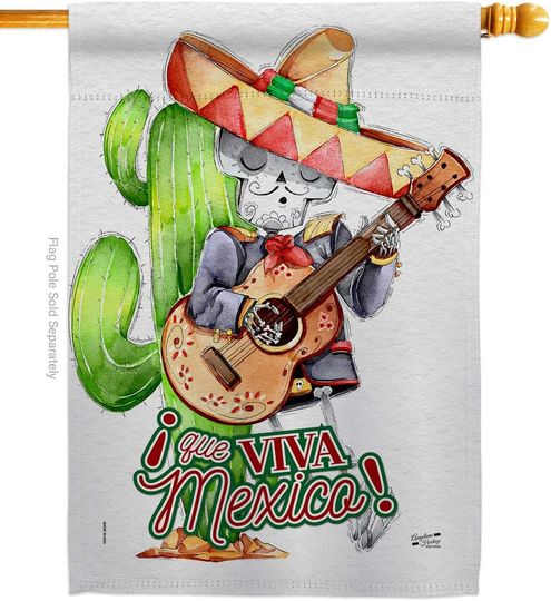 Que Viva Mexico House Flag Summer Cinco de Mayo Party Cactus Pinata Sombrero Mexican Fiesta Outdoor Decoration Yard Gift