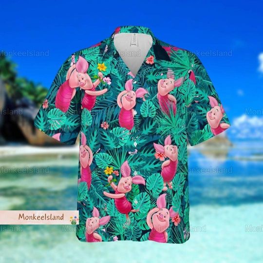Piglet Hawaii Shirt, Cute Piglet Hawaiian Shirt Men, Disney Piglet Summer Shirt