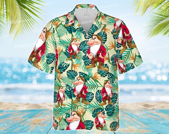 Grumpy Dwarf Hawaiian Shirt, Swim Trunk With Grumpy, Disney Trip Summer
