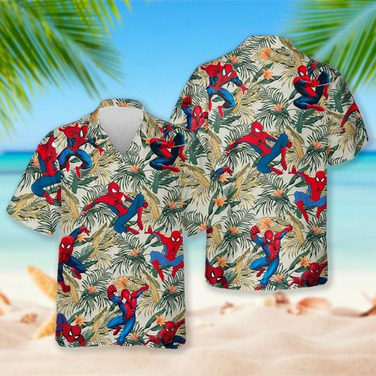 Spiderman Hawaiian, Superhero Short Sleeve Hawaiian Aloha Shirt