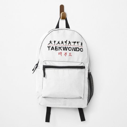 Taekwondo Text and Fighters Backpack