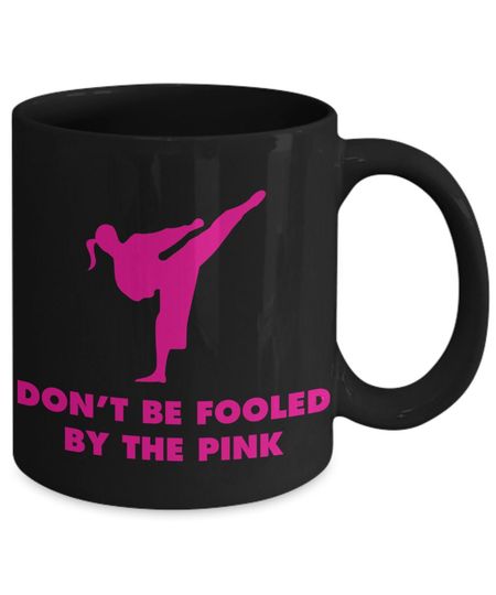 PixiDoodle Pink Girl's Martial Arts Coffee Mug