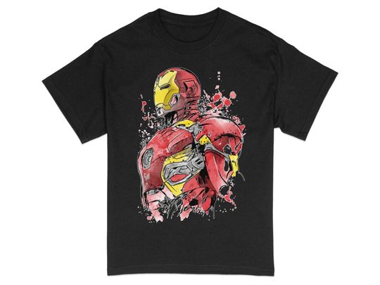 Watercolor Superhero T-Shirt, Cool Comic Book Art Tee