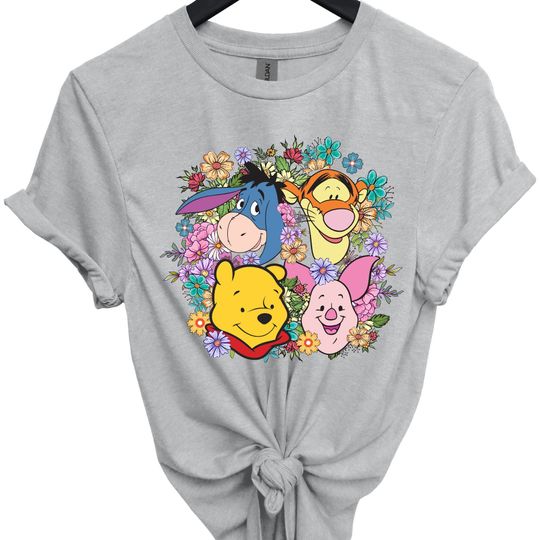 Winnie the Pooh Shirt, Vintage Disney Floral Shirt