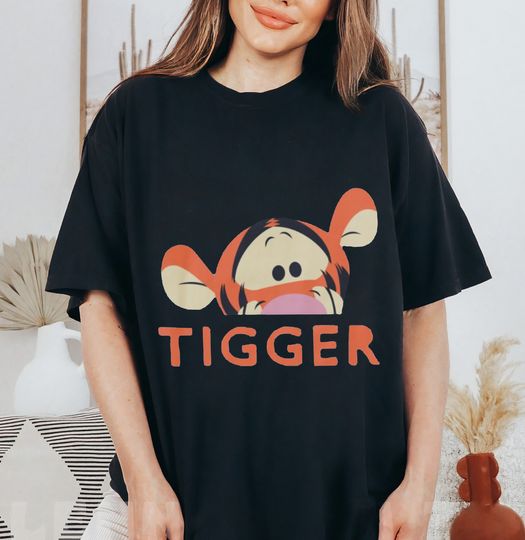 Disney Winnie The Pooh Peek-A-Boo Tigger Funny Shirt