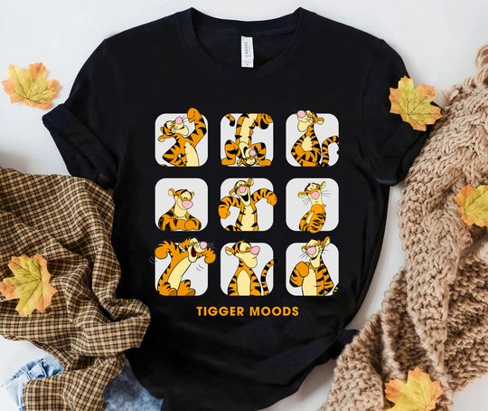 Disney Tigger Moods T-Shirt, Cute Tigger Emotions Winnie The Pooh Shirt