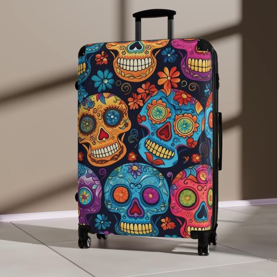 SugarSkull Travel Suitcase, Travel Suitcase