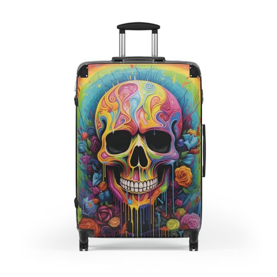 Rainbow Skull Suitcase, Travel Suitcase