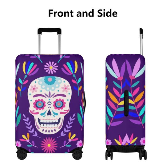 Rose skull luggage cover, travel luggage cover
