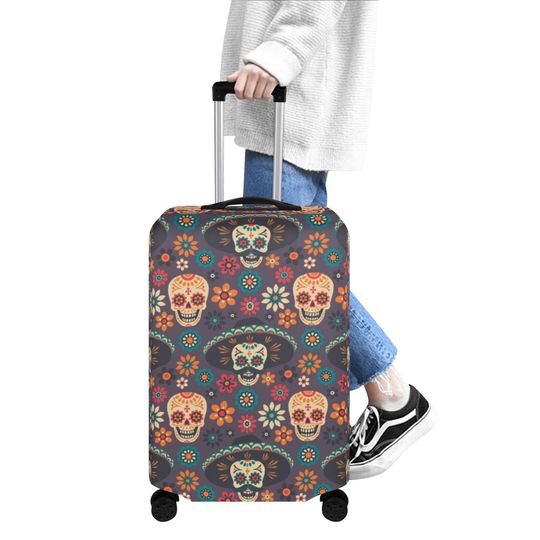 Mexican skull luggage cover, travel luggage cover