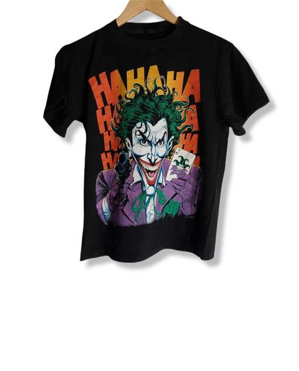 Vintage 1989 Batman Joker T-Shirt Black Size M 80s Style Made In USA
