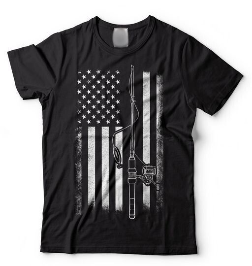 Fishing T shirt USA Fishing Flag Gift For Fisherman Fisher Tee Shirt Cool Fishing Shirts,fathers day gift ideas
