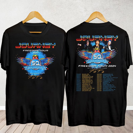 Journey Freedom Music Tour 2024 Double Sided Shirt