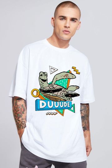 Duuude Crush Turtle Finding Nemo 90s Retro Shirt