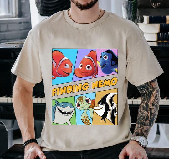 Disney Finding Nemo Retro 90s Group Characters Shirt