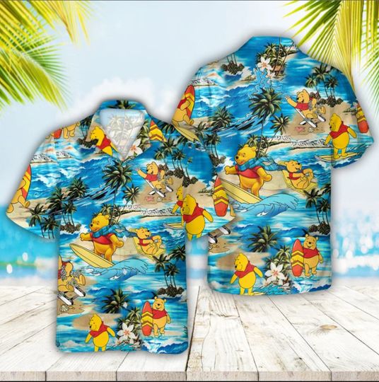 Disney Winnie the Pooh Surfing Hawaiian Shirt