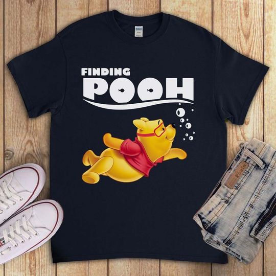 Finding Nemo Winnie The Pooh Bear Joke Humor Cartoon Funny T-Shirt