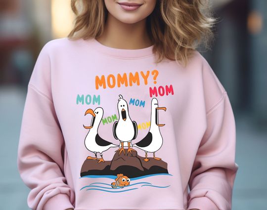 Retro Disney Finding Nemo Sweatshirt, Funny Seagull Mommy Sweatshirt