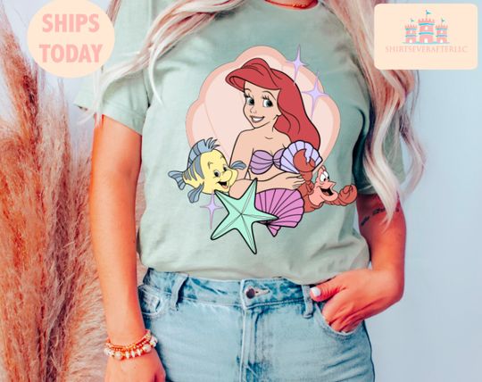 women's little mermaid shirt, women's little mermaid Ariel shirt