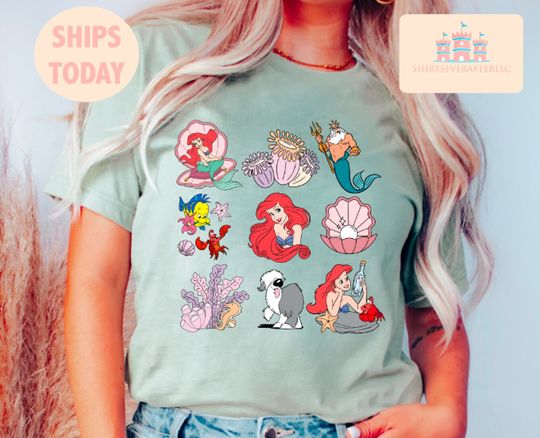 women's little mermaid shirt, women's little mermaid Ariel shirt
