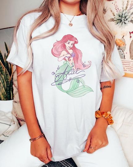 Disney The Little Mermaid Ariel Signed Portrait T-Shirt, Disney Princess