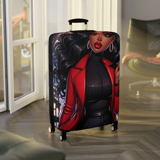 Melanin Magic Luggage Cover, African American Luggage Cover