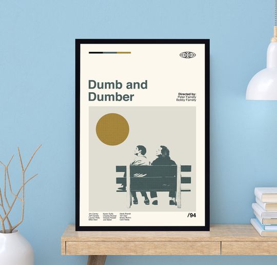 Dumb And Dumber Poster, Peter Farrelly, Wall Art Print, Minimalist Movie, Modern Vintage, Minimalist Poster, Vintage Poster, Birthday Gifts