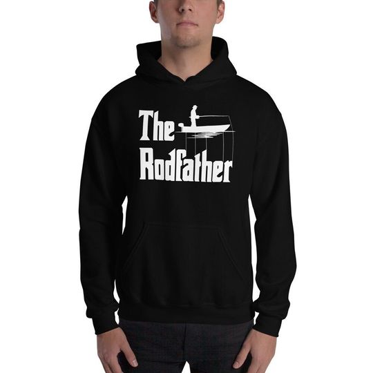 The Rodfather Hoodie - Fishing Hoodie - Fisherman Pullover - Funny Fishing Shirt - Fishing Gifts - Vintage Fishing - Funny Hooded