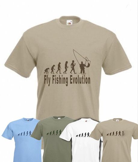 Evolution To Fly Fishing t-shirt Funny Angling T-shirt