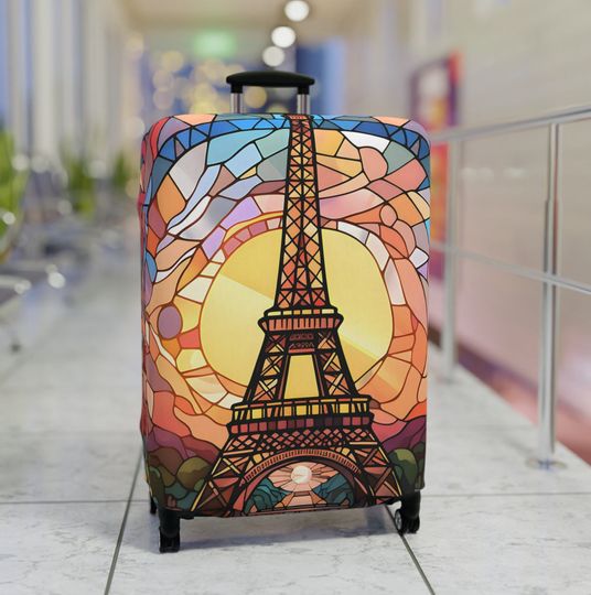 Eiffel Tower Luggage Cover, Unique Colorful Luggage Cover