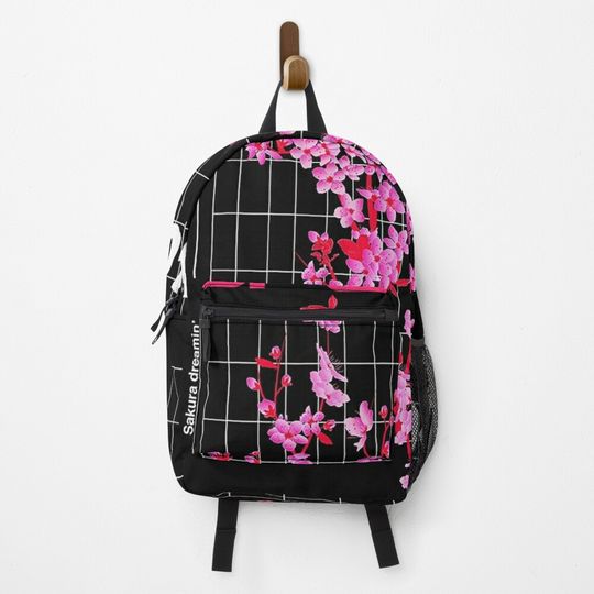 Vaporwave Aesthetic Beautiful Flowers Pattern Backpack