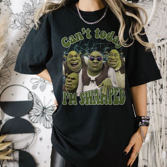 Vintage Can't Today I'm Swamped Unisex T-Shirt - Humorous Shrek Inspired