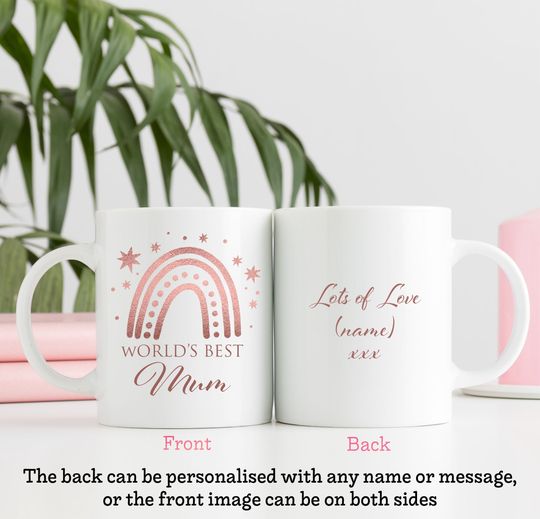 Rose Gold Effect Rainbow World's Best Mum Mug