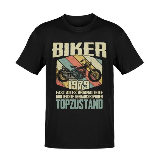 45th Birthday Motorcycle T-Shirt 45 Years 1979 Motorcyclist Gift Biker Tshirt Retro Motorcycle Shirt